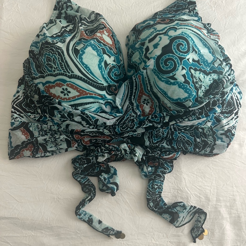 Cacique Swimwear in Blue and Black Paisley
